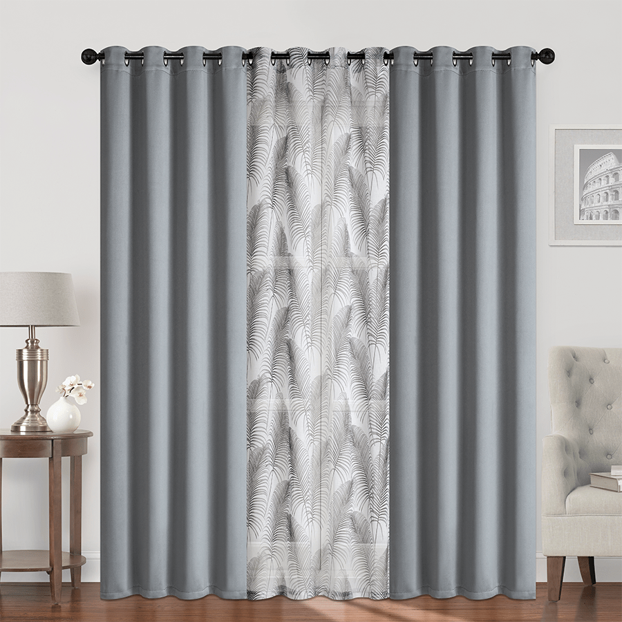 Bothild Plain & Print Set of 3 Curtains Bothild Plain & Print Set of 3 Curtains Mandaue Foam