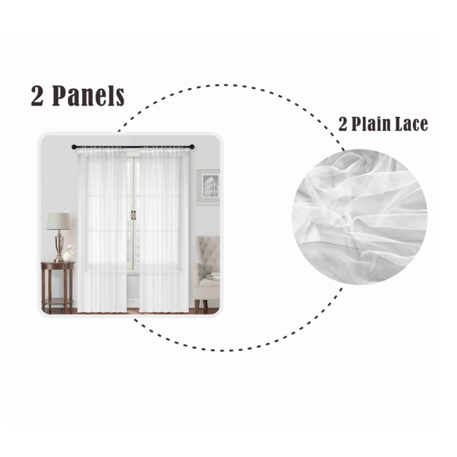 Brack White Lace Set of 2 Curtains Brack White Lace Set of 2 Curtains Mandaue Foam
