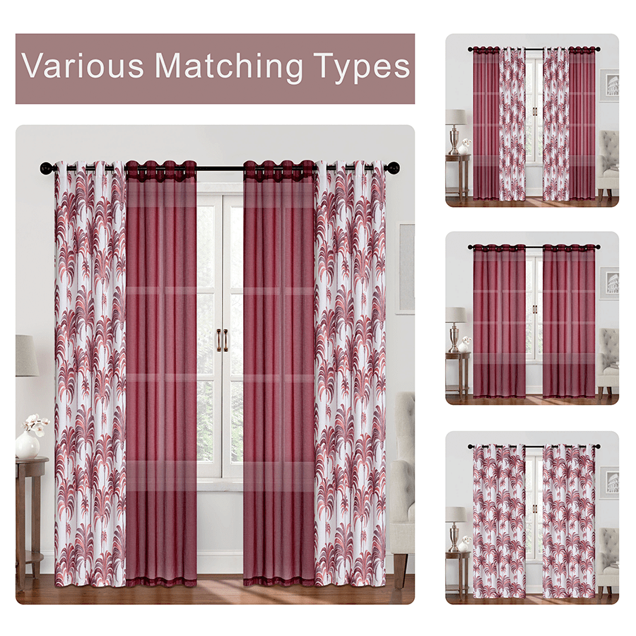 Brage Plain & Print Set of 4 Curtains Brage Plain & Print Set of 4 Curtains Mandaue Foam