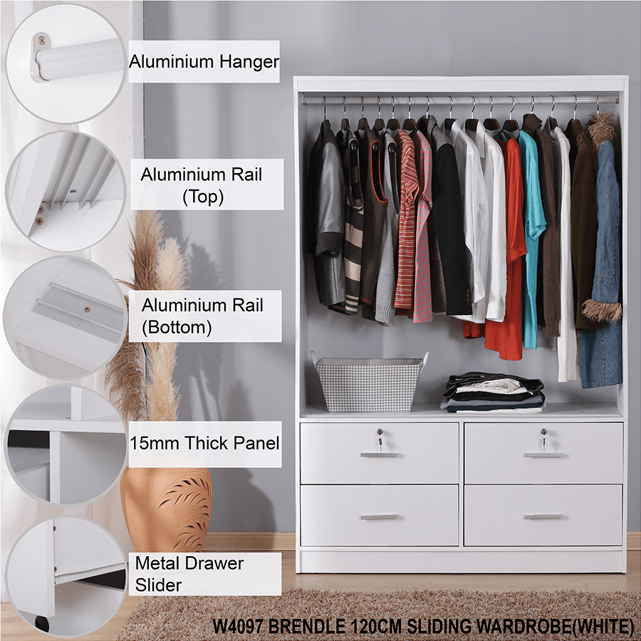 MORE BRENDLE OPTIONS Brendle 120 cm Sliding Wardrobe Brendle 120 cm Sliding Wardrobe Mandaue Foam