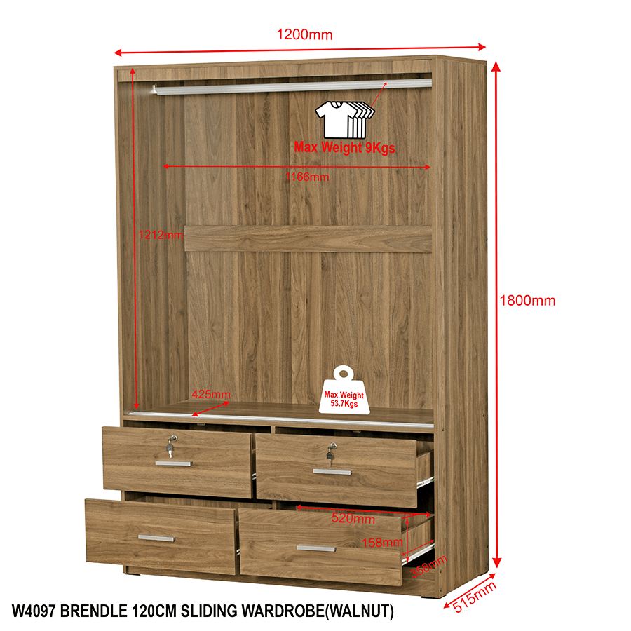 MORE BRENDLE OPTIONS Brendle 120 cm Sliding Wardrobe Brendle 120 cm Sliding Wardrobe Mandaue Foam