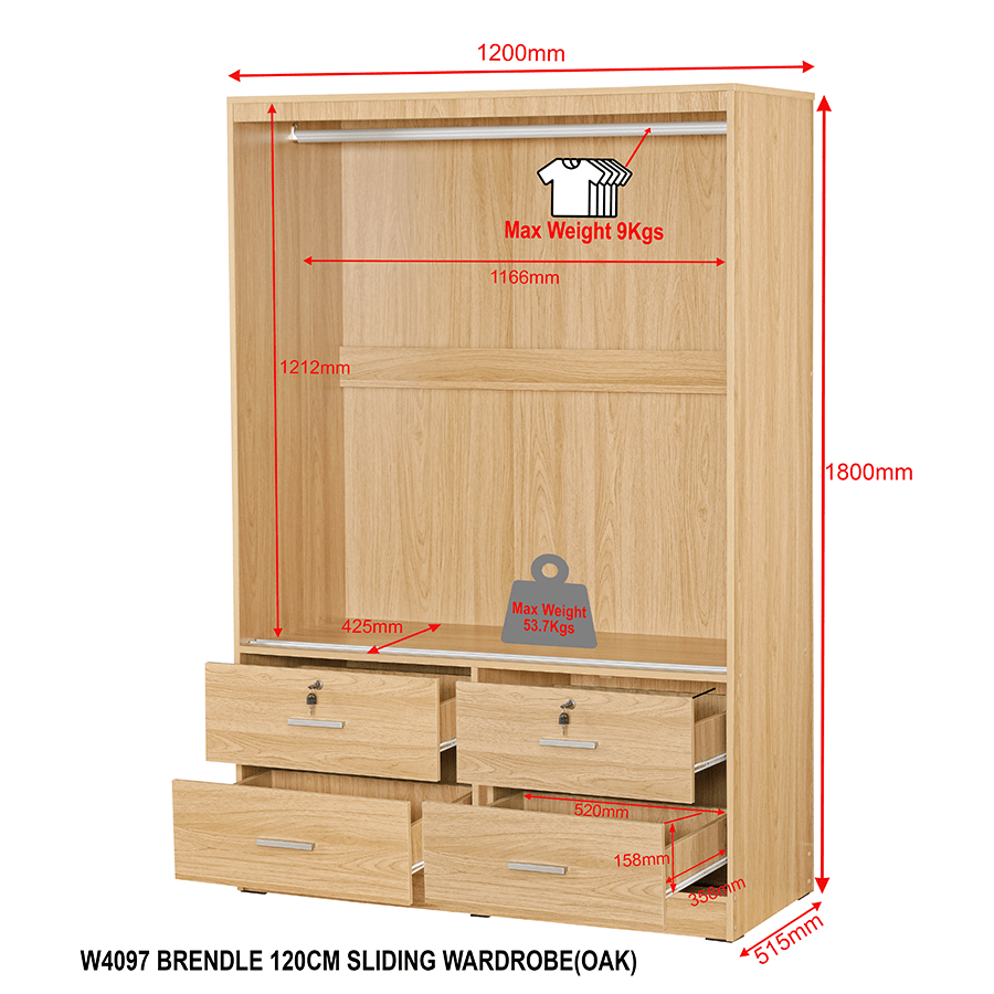 MORE BRENDLE OPTIONS Brendle 120 cm Sliding Wardrobe Brendle 120 cm Sliding Wardrobe Mandaue Foam