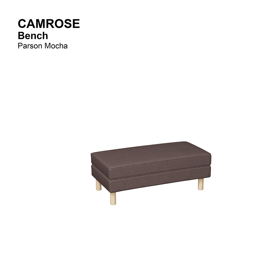 MORE CAMROSE OPTIONS Camrose Bench Camrose Bench Fabric Parson Mocha Mandaue Foam