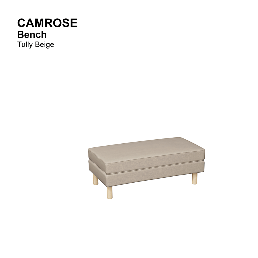 MORE CAMROSE OPTIONS Camrose Bench Camrose Bench Leatherette Tully Beige Mandaue Foam