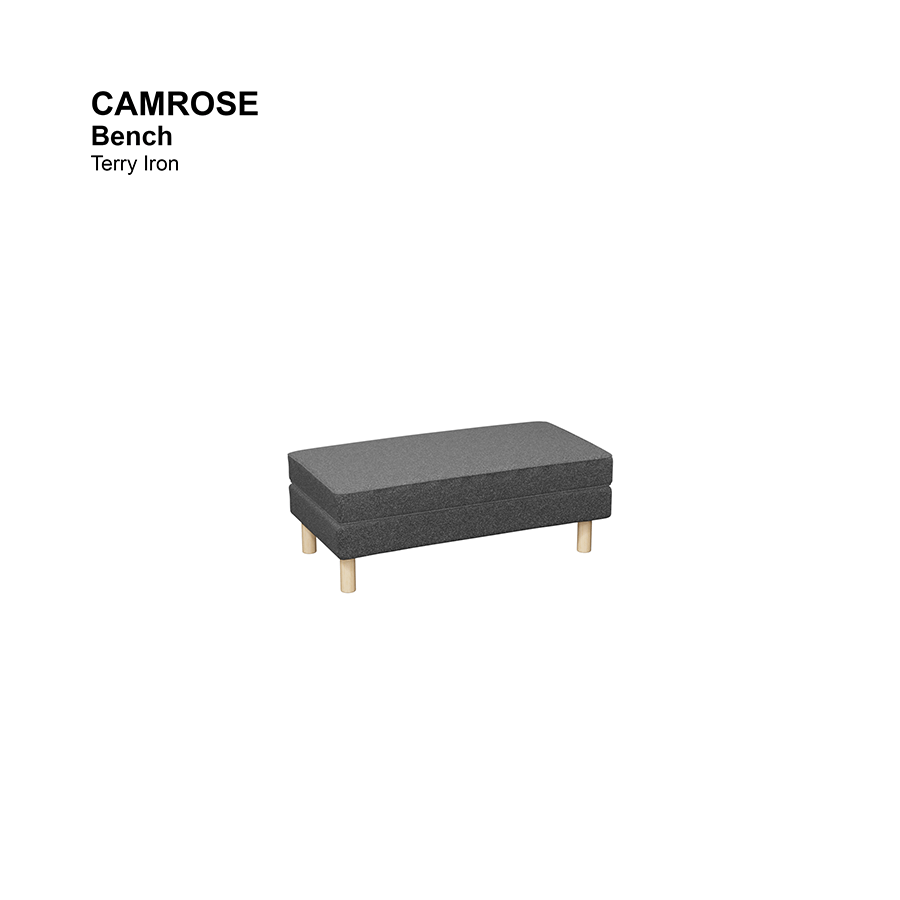 MORE CAMROSE OPTIONS Camrose Bench Camrose Bench Lux Terry Iron Mandaue Foam