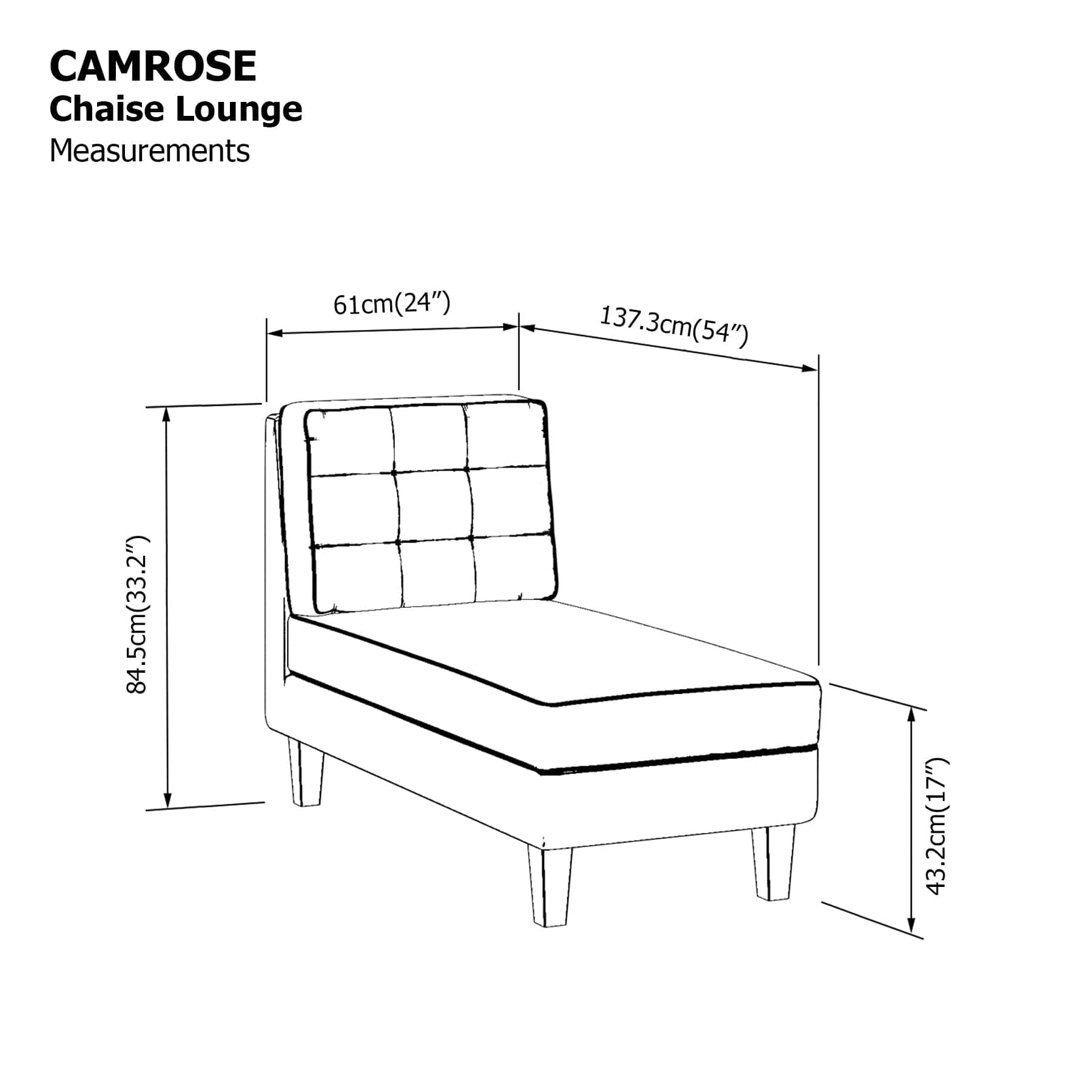 Camrose Chaise Lounge Sofa