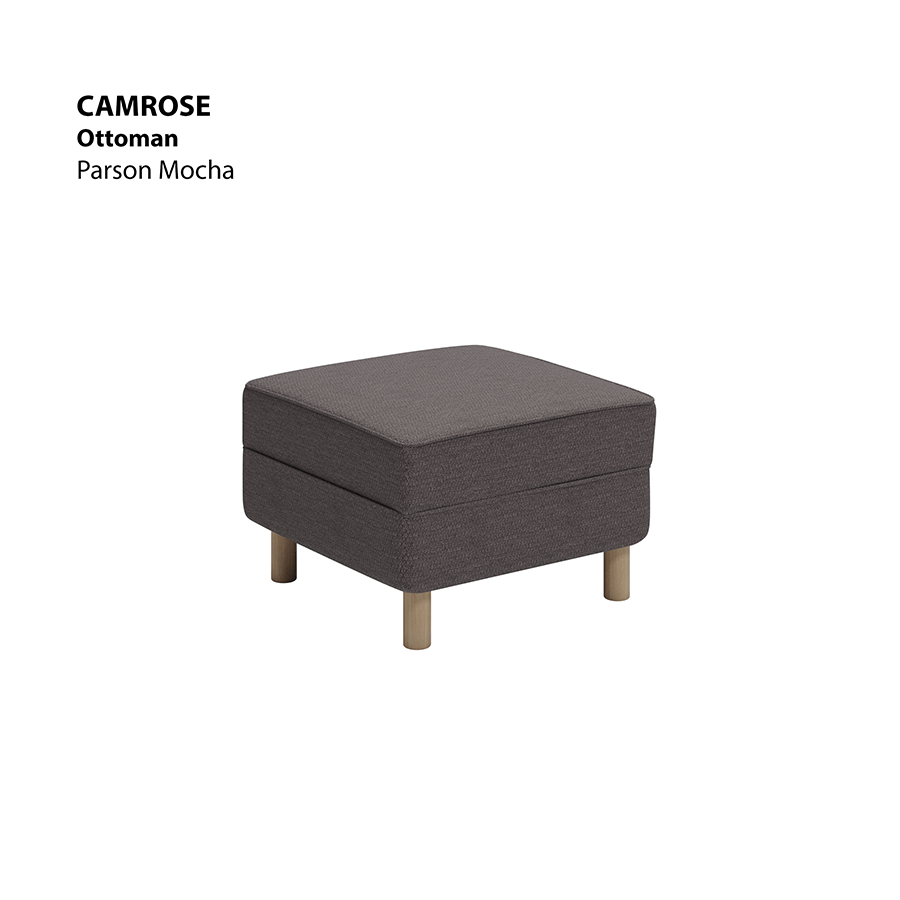 MORE CAMROSE OPTIONS Camrose Ottoman Camrose Ottoman Fabric Parson Mocha Mandaue Foam