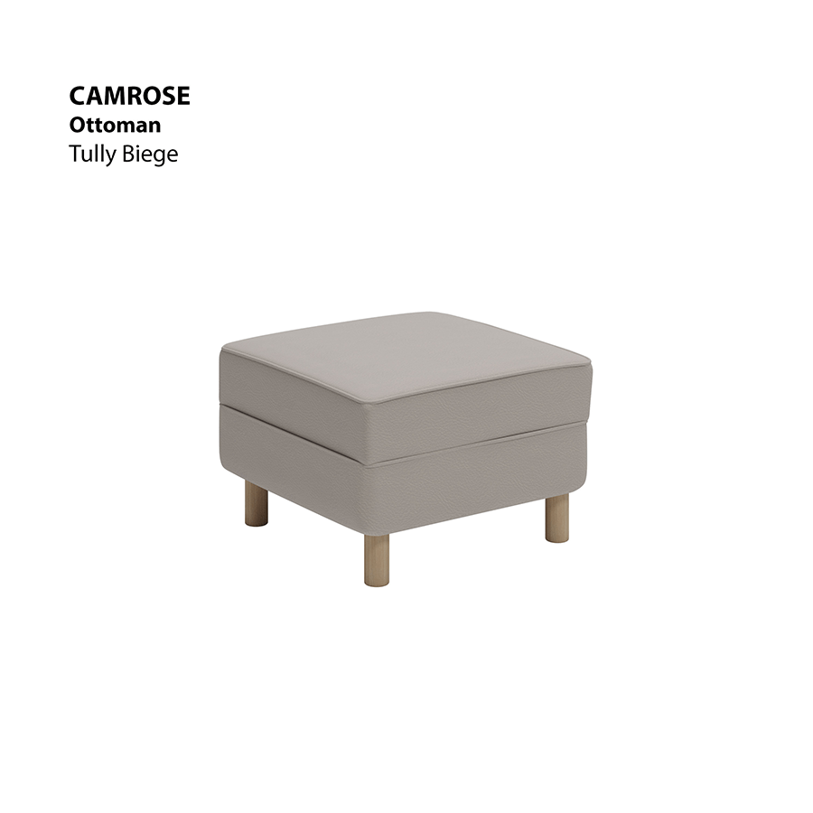 MORE CAMROSE OPTIONS Camrose Ottoman Camrose Ottoman Leatherette Tully Beige Mandaue Foam