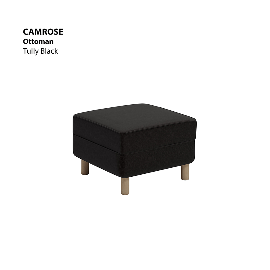 MORE CAMROSE OPTIONS Camrose Ottoman Camrose Ottoman Leatherette Tully Black Mandaue Foam