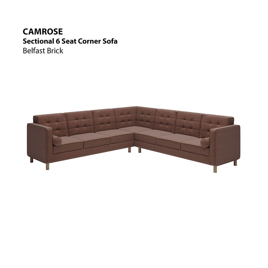 MORE CAMROSE OPTIONS Camrose Sectional 6 Seat Corner Sofa Camrose Sectional 6 Seat Corner Sofa Fabric Belfast Brick Mandaue Foam