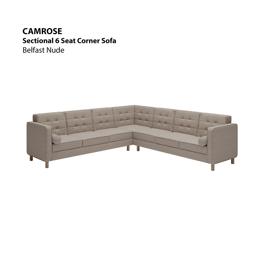 MORE CAMROSE OPTIONS Camrose Sectional 6 Seat Corner Sofa Camrose Sectional 6 Seat Corner Sofa Fabric Belfast Nude Mandaue Foam