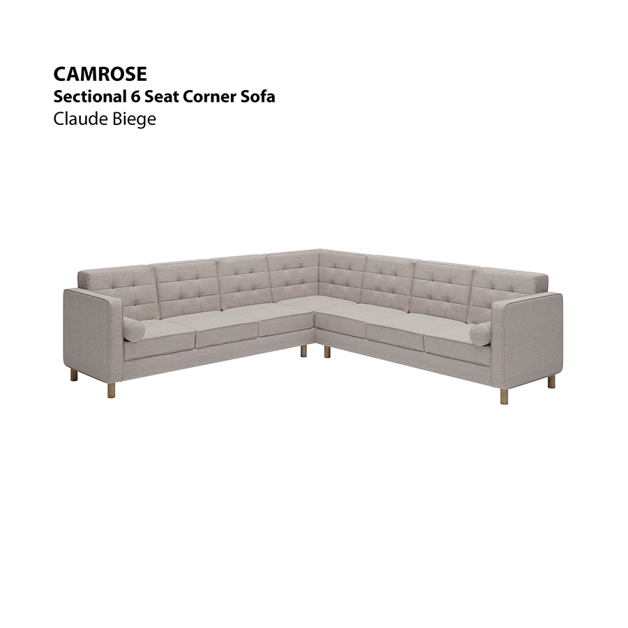 MORE CAMROSE OPTIONS Camrose Sectional 6 Seat Corner Sofa Camrose Sectional 6 Seat Corner Sofa Lux Claude Beige Mandaue Foam