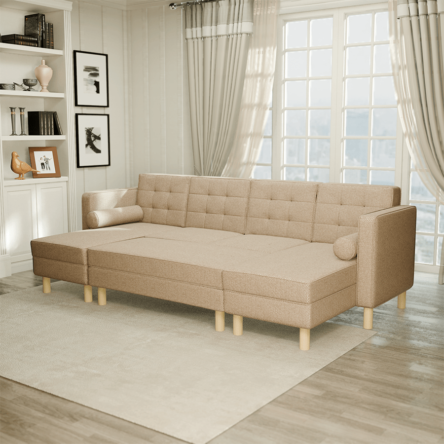Camrose U-shape 4 Seat Double Chaise with Bench