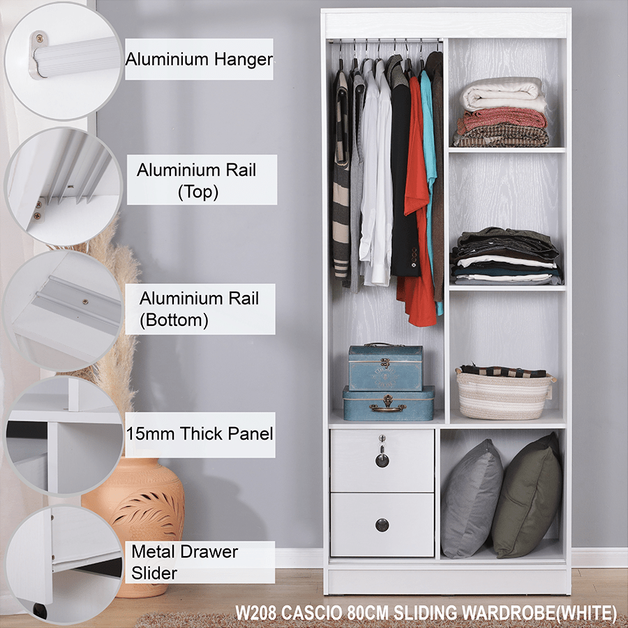 MORE CASCIO OPTIONS Cascio 80 cm Sliding Wardrobe Cascio 80 cm Sliding Wardrobe Mandaue Foam