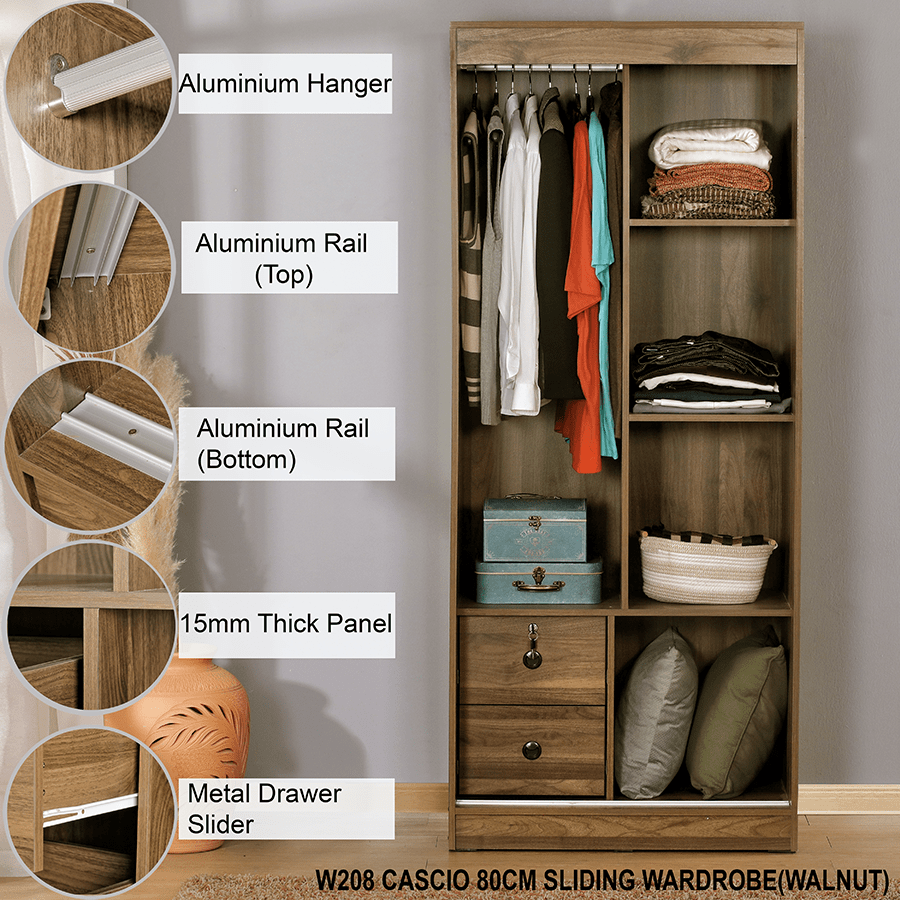 MORE CASCIO OPTIONS Cascio 80 cm Sliding Wardrobe Cascio 80 cm Sliding Wardrobe Mandaue Foam