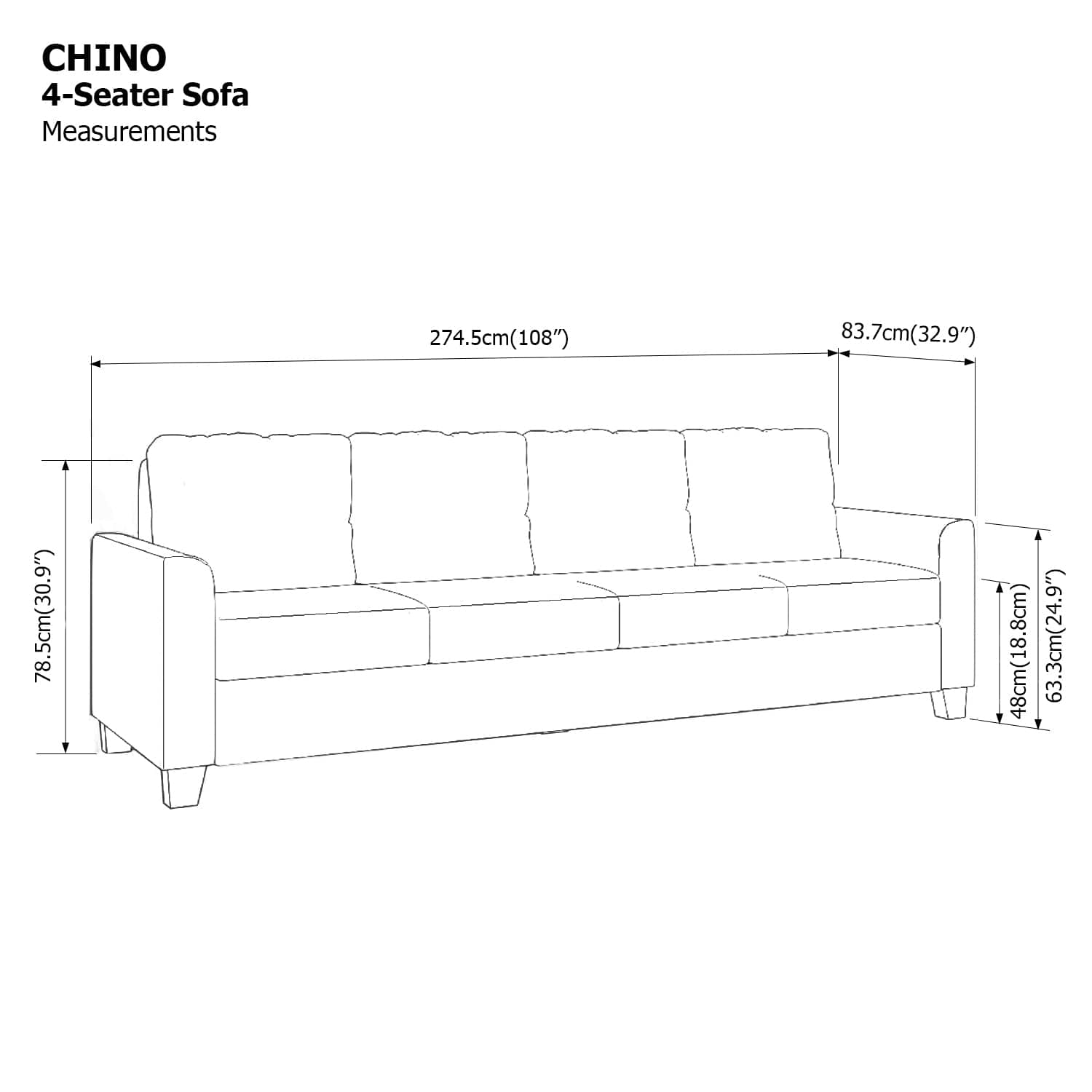 Chino 4 Seater Sofa