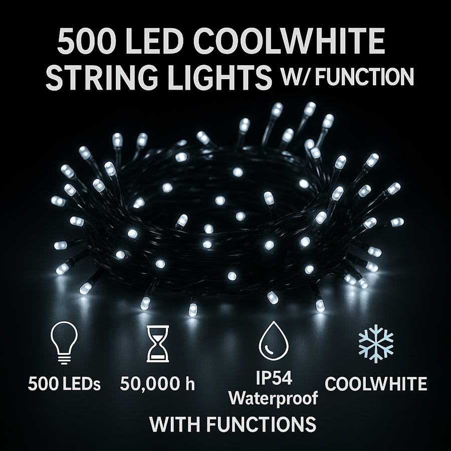 Christmas Lights 500led Coolwhite With Functions