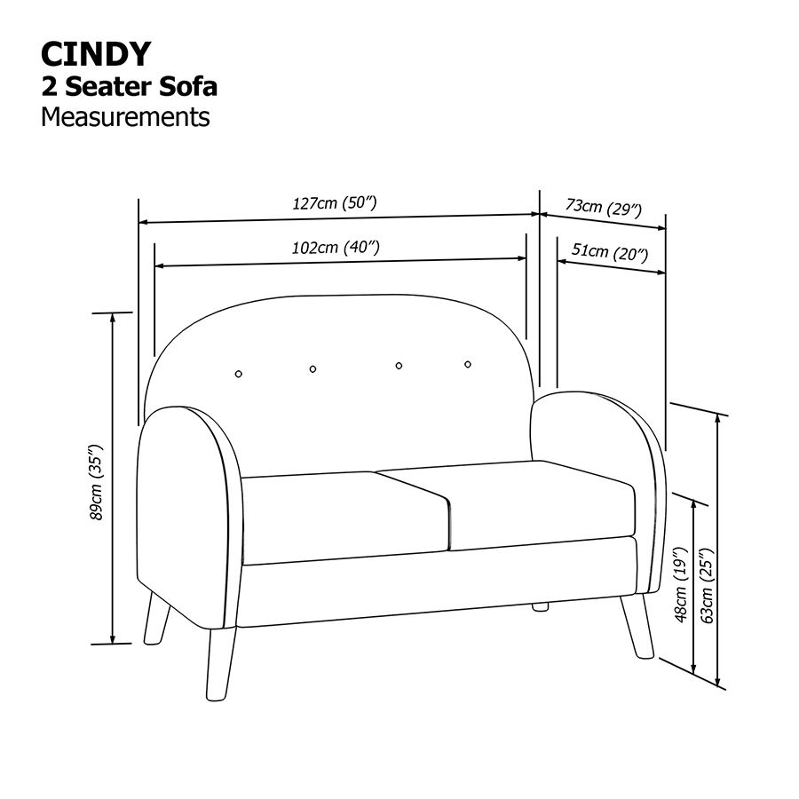 Cindy 2 Seater Sofa