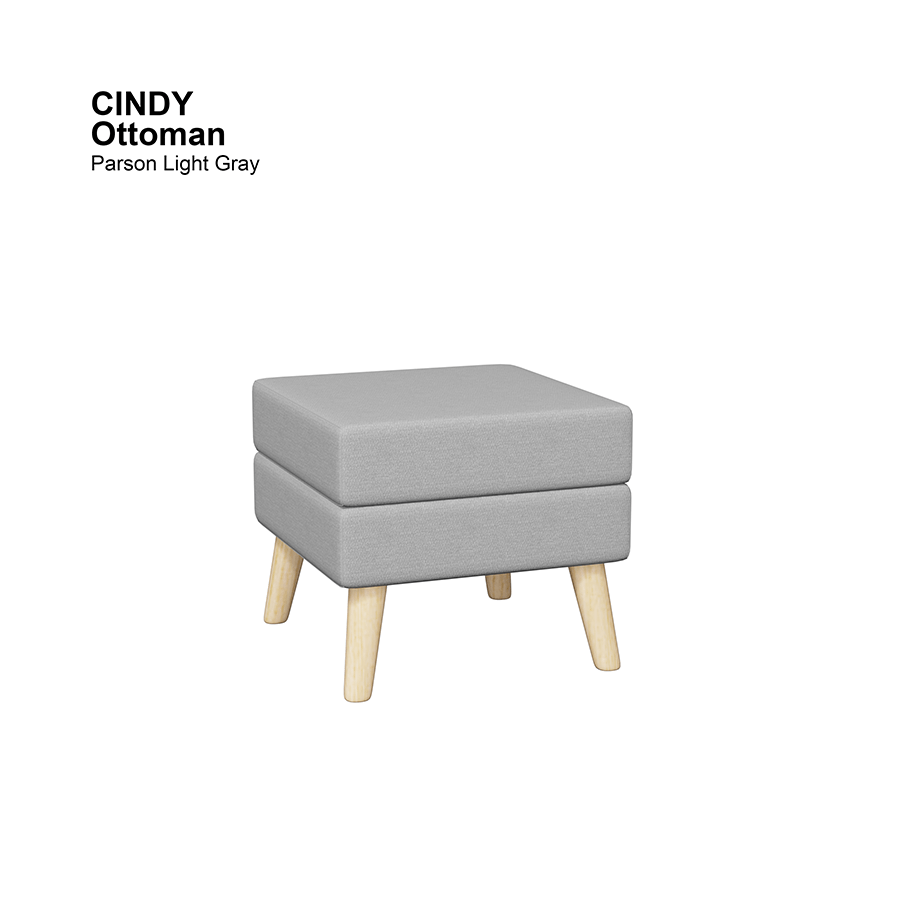 MORE CINDY OPTIONS Cindy Ottoman Cindy Ottoman Fabric Parson Light Gray Mandaue Foam