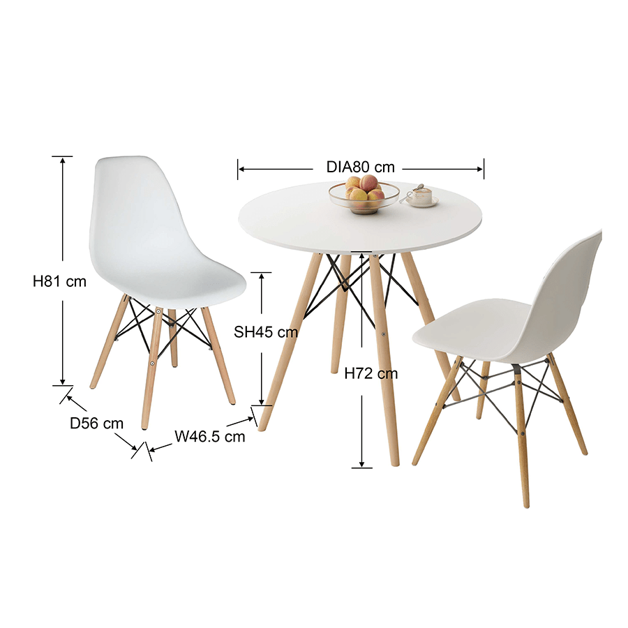 Clarisse 2 Seater Round Dining Set