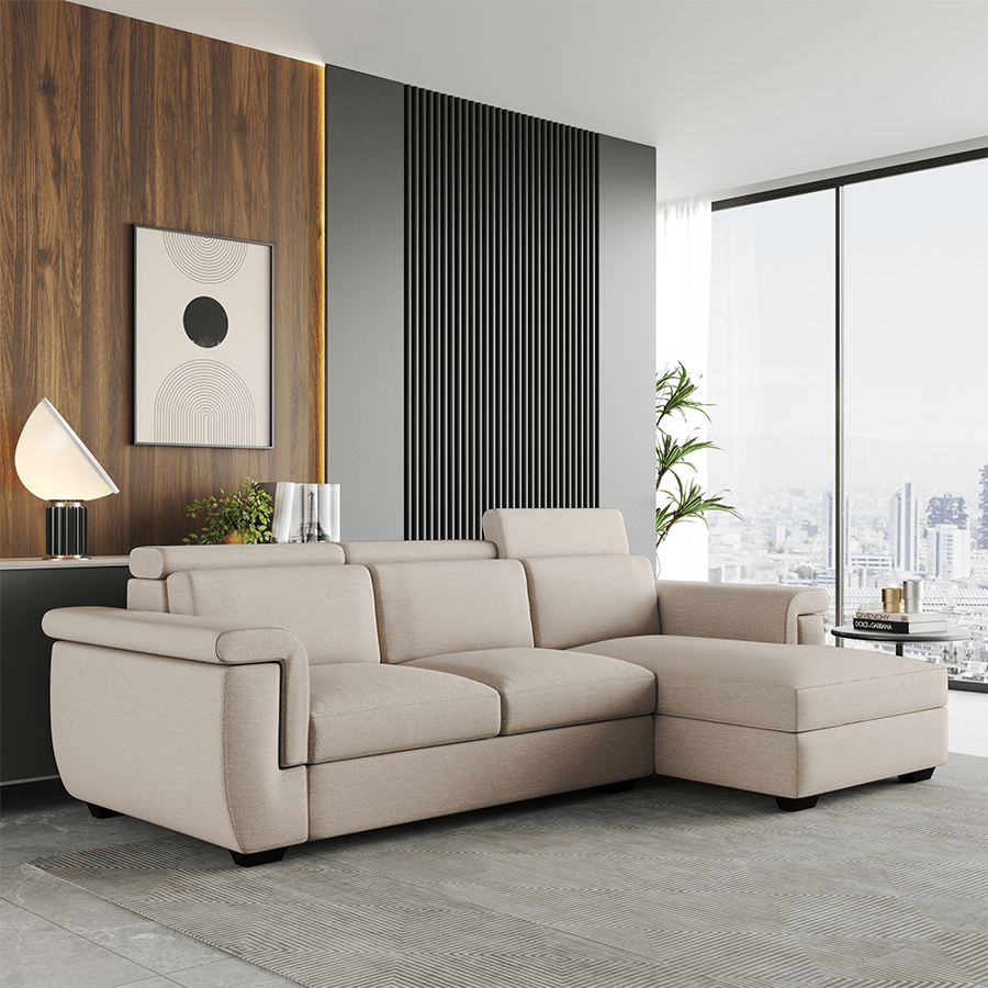 Clark L-shape 3 Seat with Chaise Right Sofa