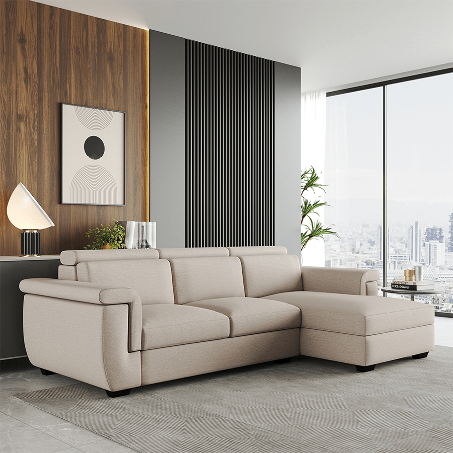 Clark L-shape 3 Seat with Chaise Right Sofa