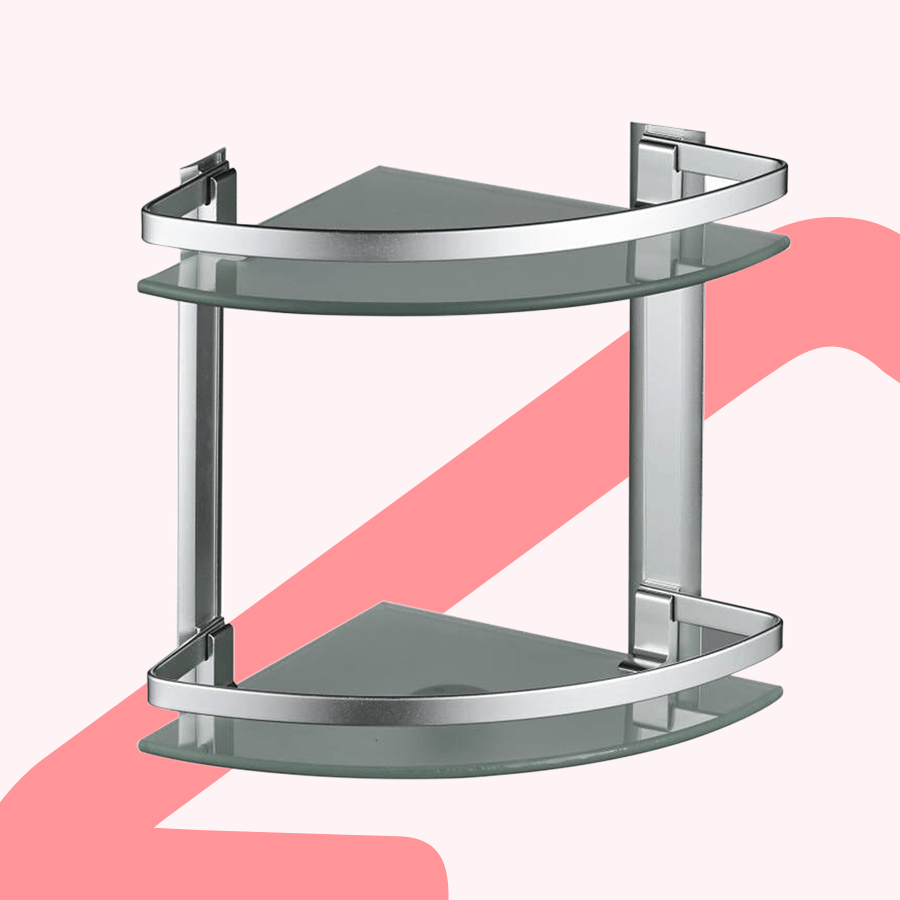 Corner Glass Bathroom Shelves