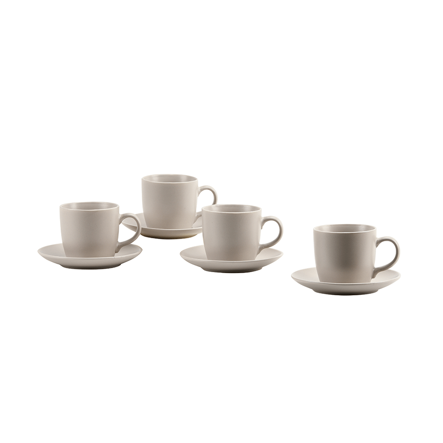 Cyna Cup and Saucer 4pc Set Cyna Cup and Saucer 4pc Set Gray Mandaue Foam