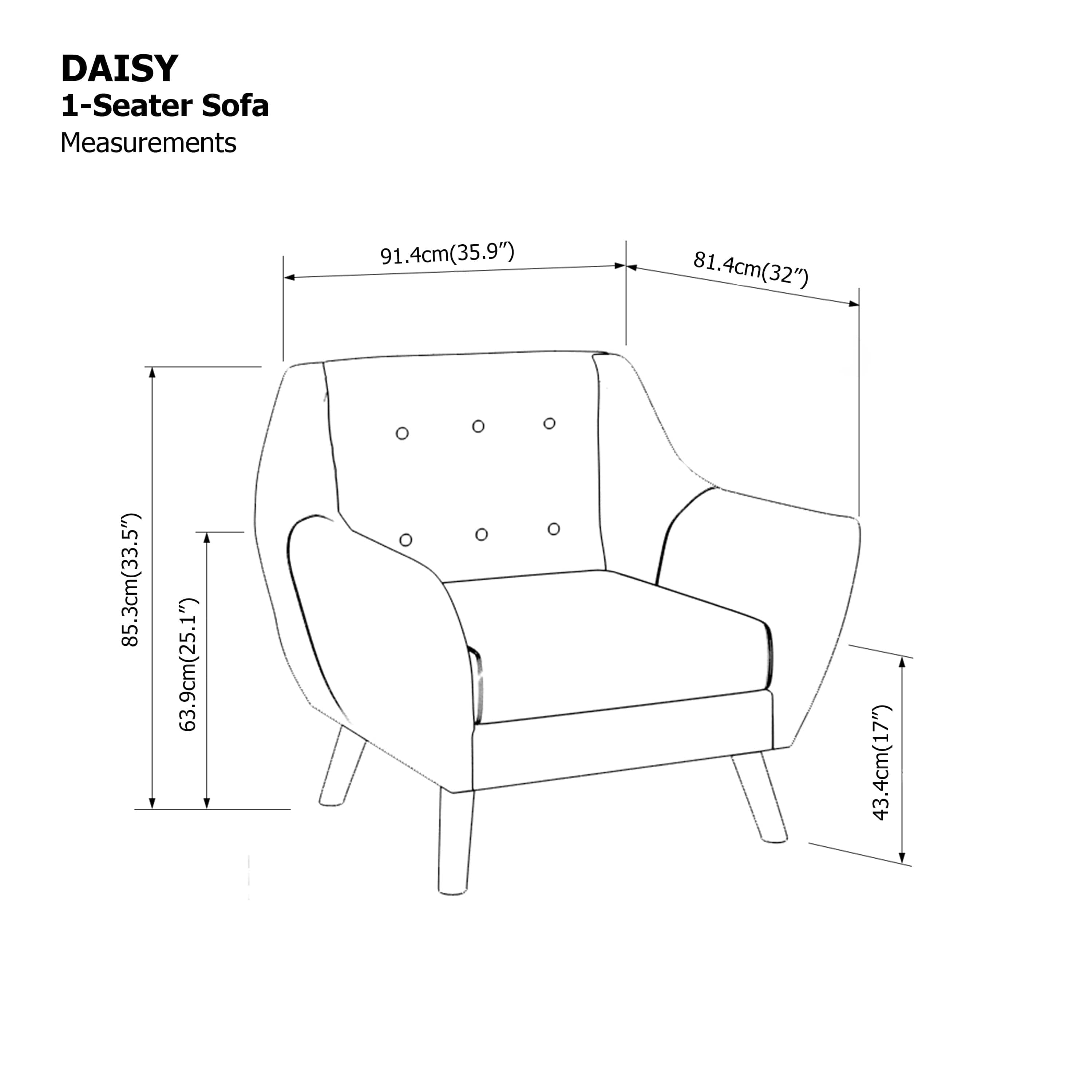 Daisy 1 Seater Sofa