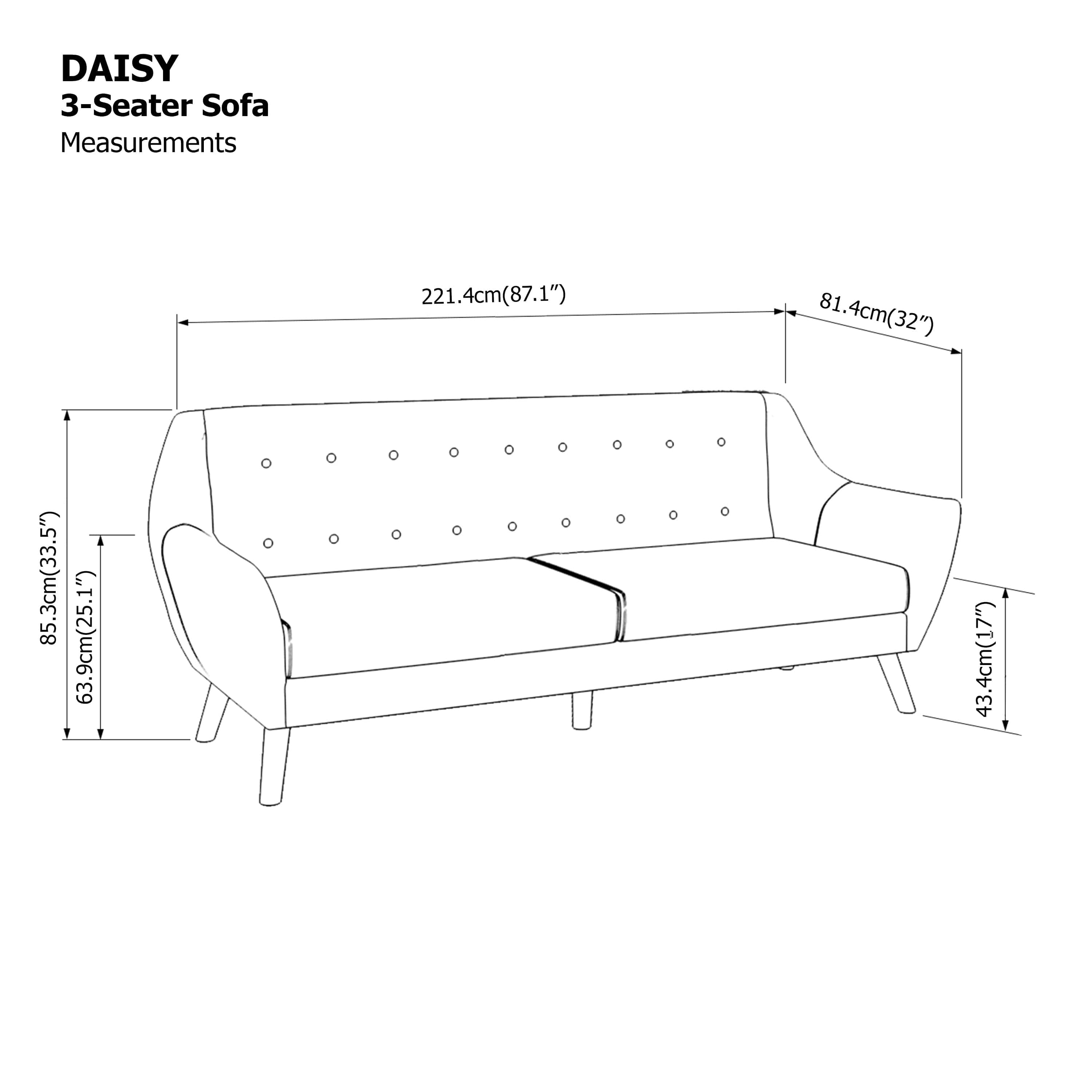 Daisy 3 Seater Sofa