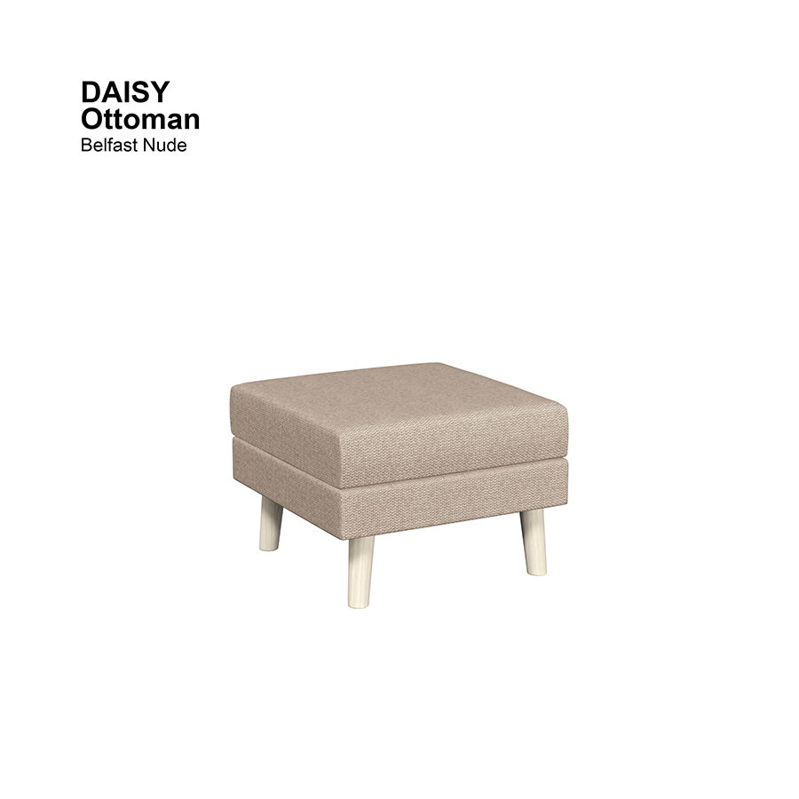 MORE DAISY OPTIONS Daisy Ottoman Daisy Ottoman Fabric Belfast Nude Mandaue Foam