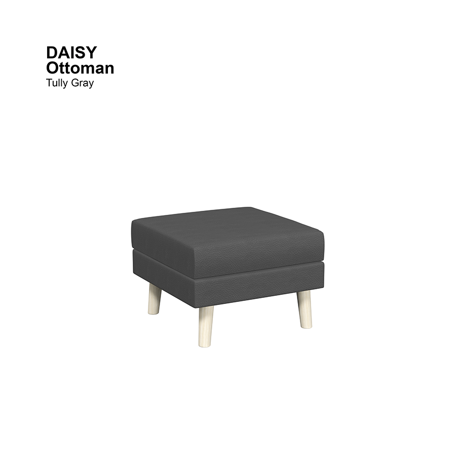 MORE DAISY OPTIONS Daisy Ottoman Daisy Ottoman Leatherette Tully Gray Mandaue Foam