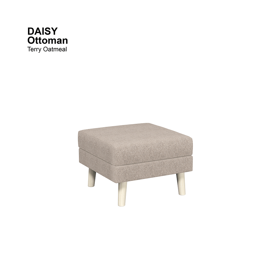MORE DAISY OPTIONS Daisy Ottoman Daisy Ottoman Lux Terry Oatmeal Mandaue Foam
