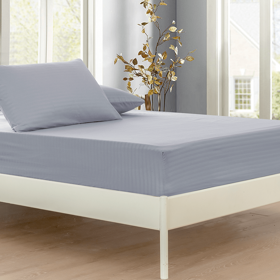 MORE DELUXE GRAY LINEN OPTIONS Deluxe Gray Plain 3pc Sheet Set Deluxe Gray Plain 3pc Sheet Set Mandaue Foam