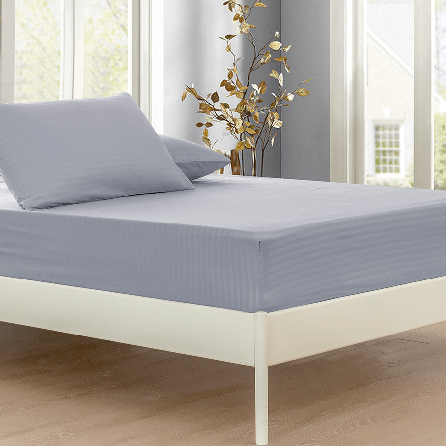 MORE DELUXE GRAY LINEN OPTIONS Deluxe Gray Plain Sheet 4pc Set Deluxe Gray Plain Sheet 4pc Set Mandaue Foam