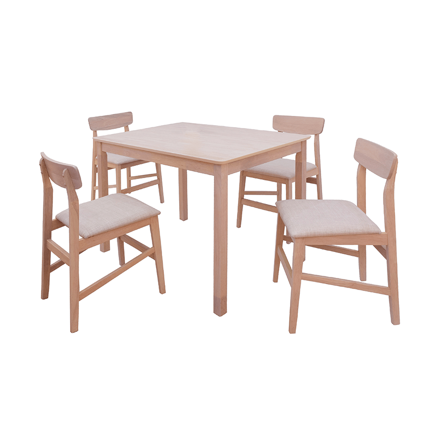 MORE DERMOTT OPTIONS Dermott 4 Seater Dining Set Dermott 4 Seater Dining Set Natural + Beige Mandaue Foam