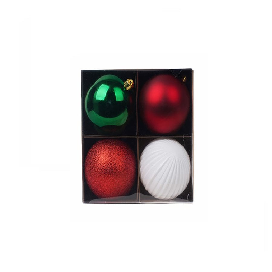 Ebenezer Asstd Ball Ornament 10cm,S/4