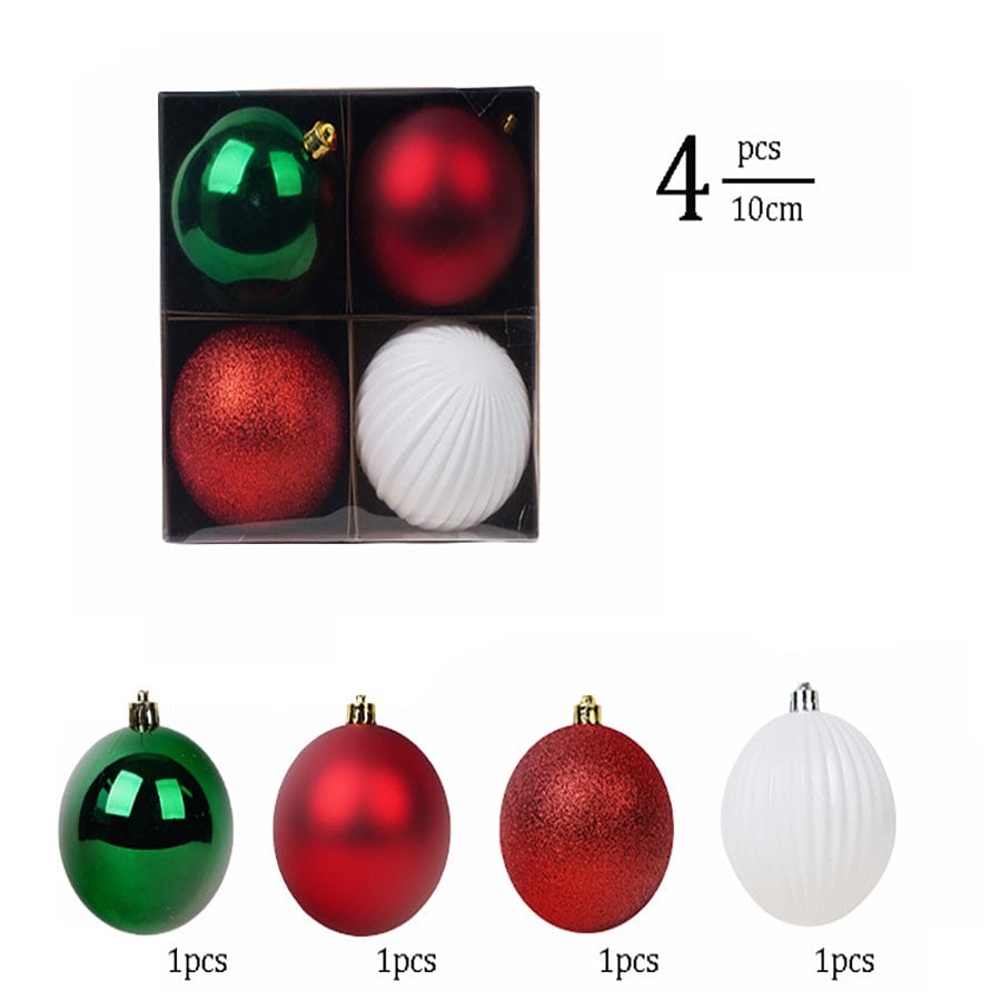 Ebenezer Asstd Ball Ornament 10cm,S/4
