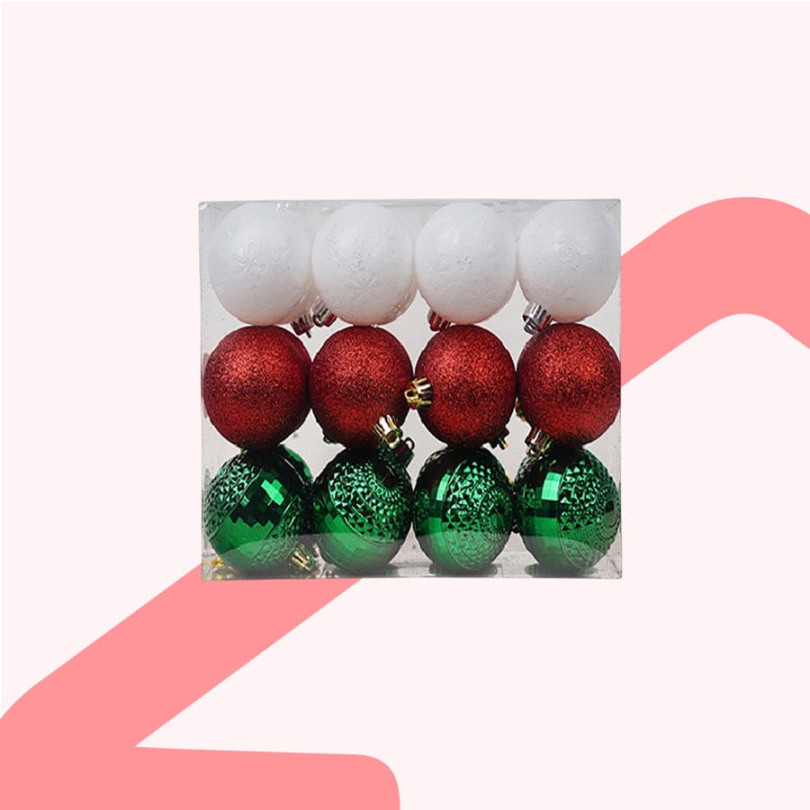 Ebenezer Asstd Ball Ornament 6cm , S/24