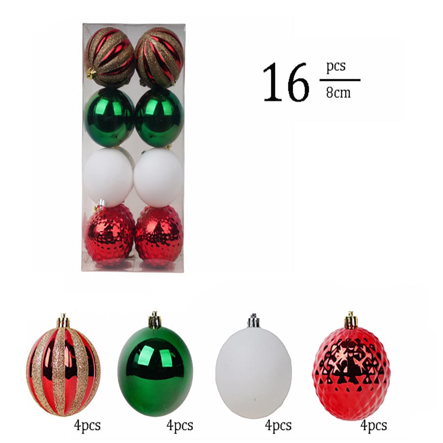 Ebenezer Asstd Ball Ornament 8cm,S/16