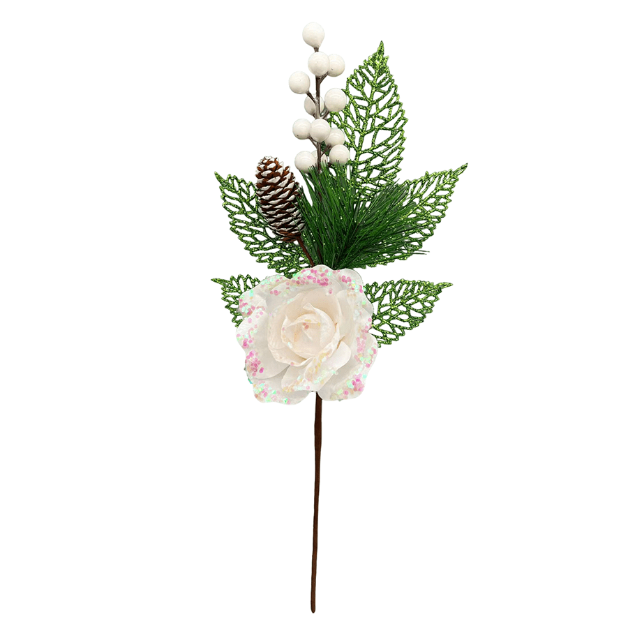 Elegant Rose Floral Picks Elegant Rose Floral Picks White Mandaue Foam