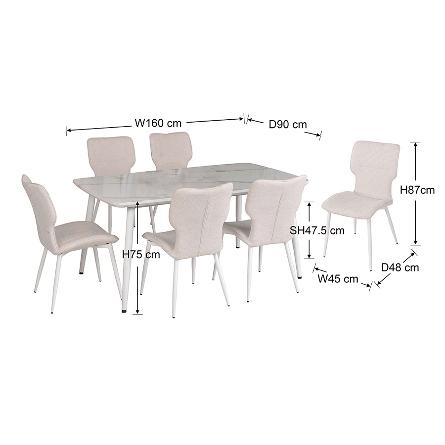 Ellie + Abbie 6 Seater Dining Set Ellie + Abbie 6 Seater Dining Set Mandaue Foam