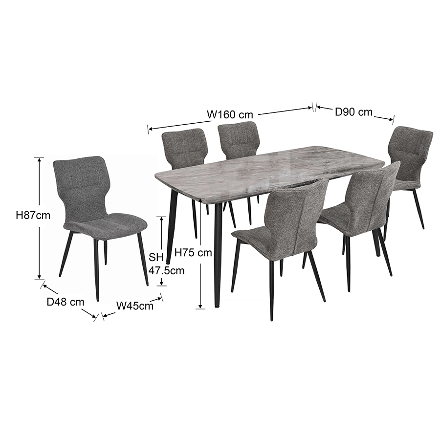 Ellie + Abbie 6 Seater Dining Set Ellie + Abbie 6 Seater Dining Set Mandaue Foam