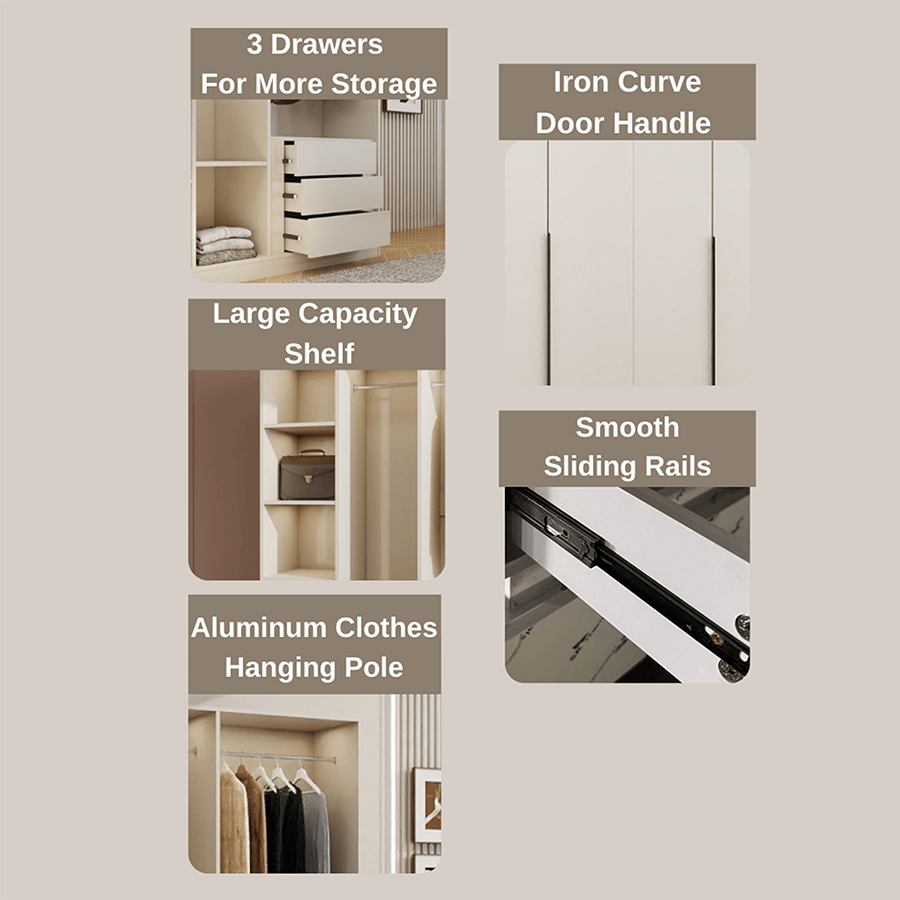 Emil 4 Door Hinge Wardrobe