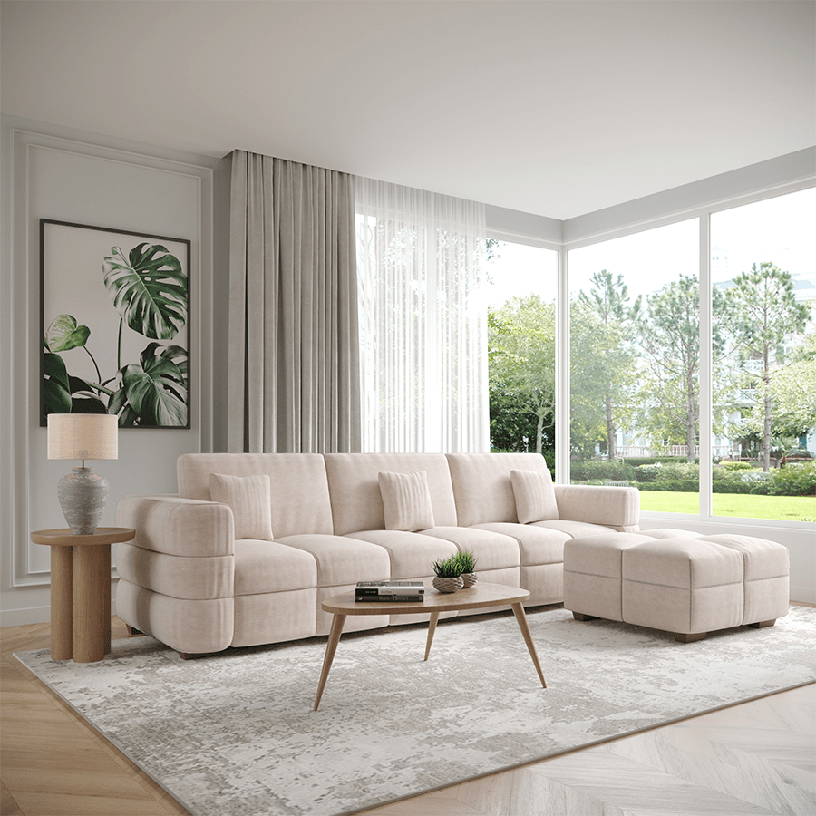 Emrick 3 Seater with Ottoman
