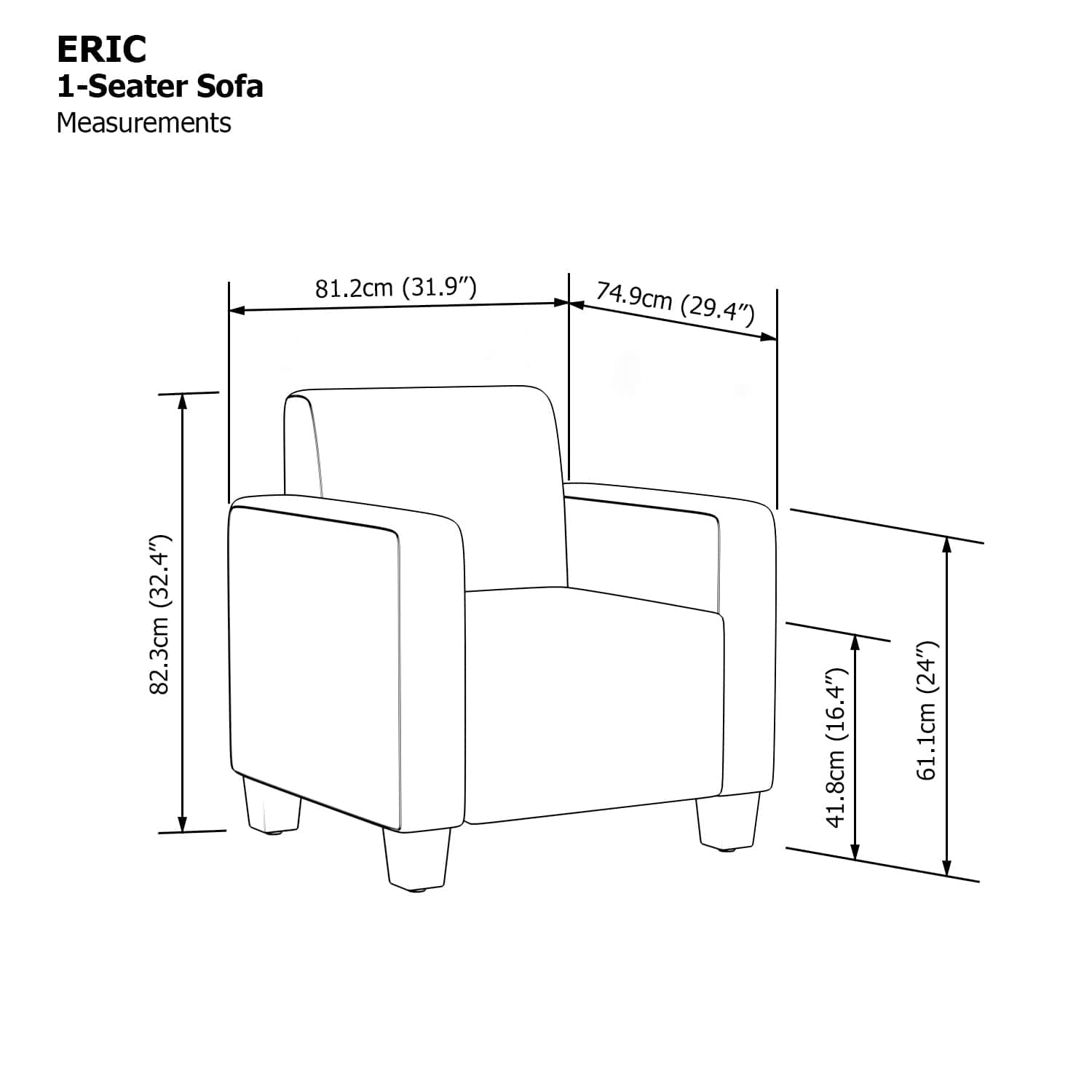 Eric 1 Seater Sofa