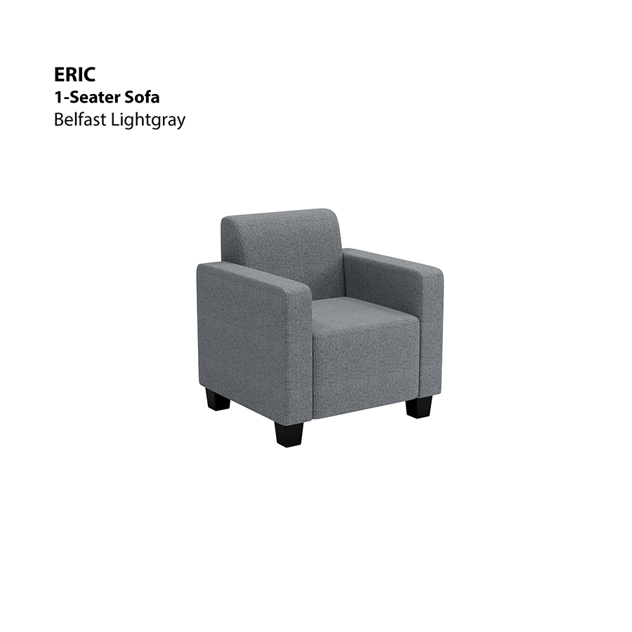 MORE ERIC OPTIONS Eric 1 Seater Sofa Eric 1 Seater Sofa Fabric Belfast Light Gray Mandaue Foam