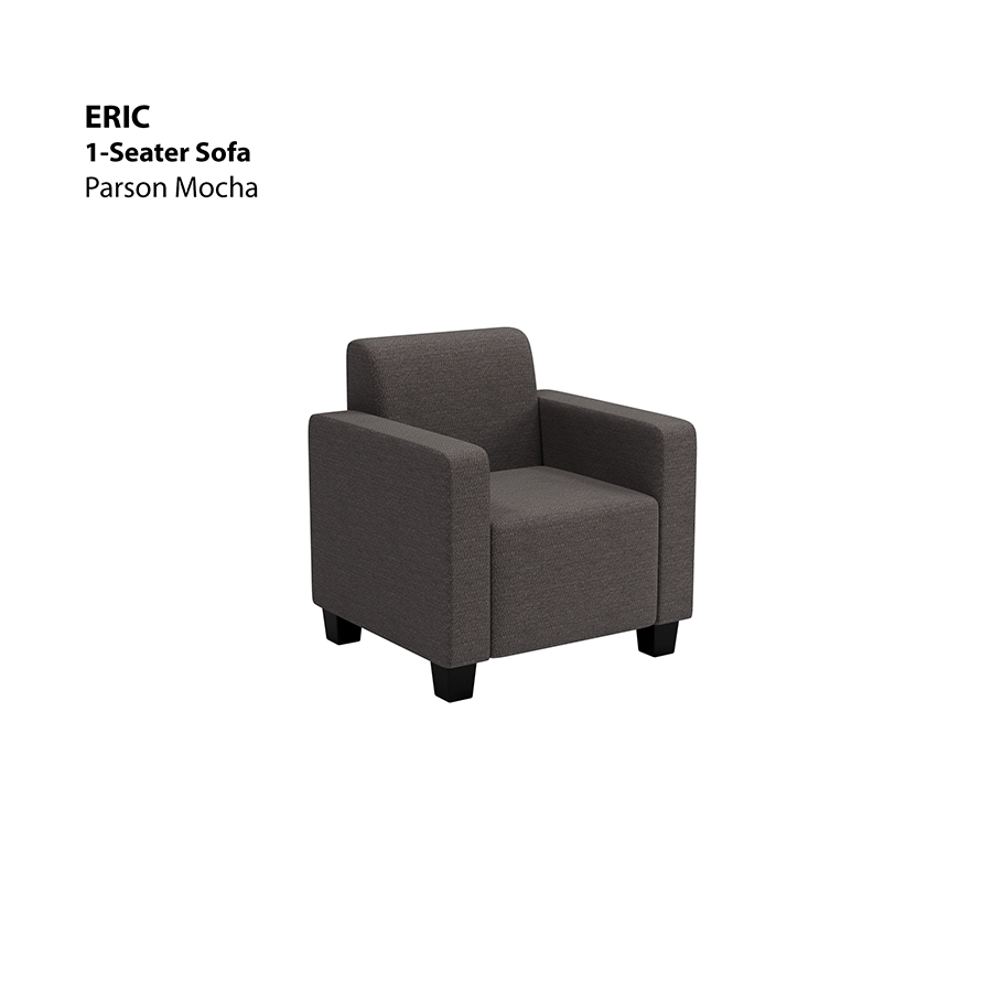 MORE ERIC OPTIONS Eric 1 Seater Sofa Eric 1 Seater Sofa Fabric Parson Mocha Mandaue Foam