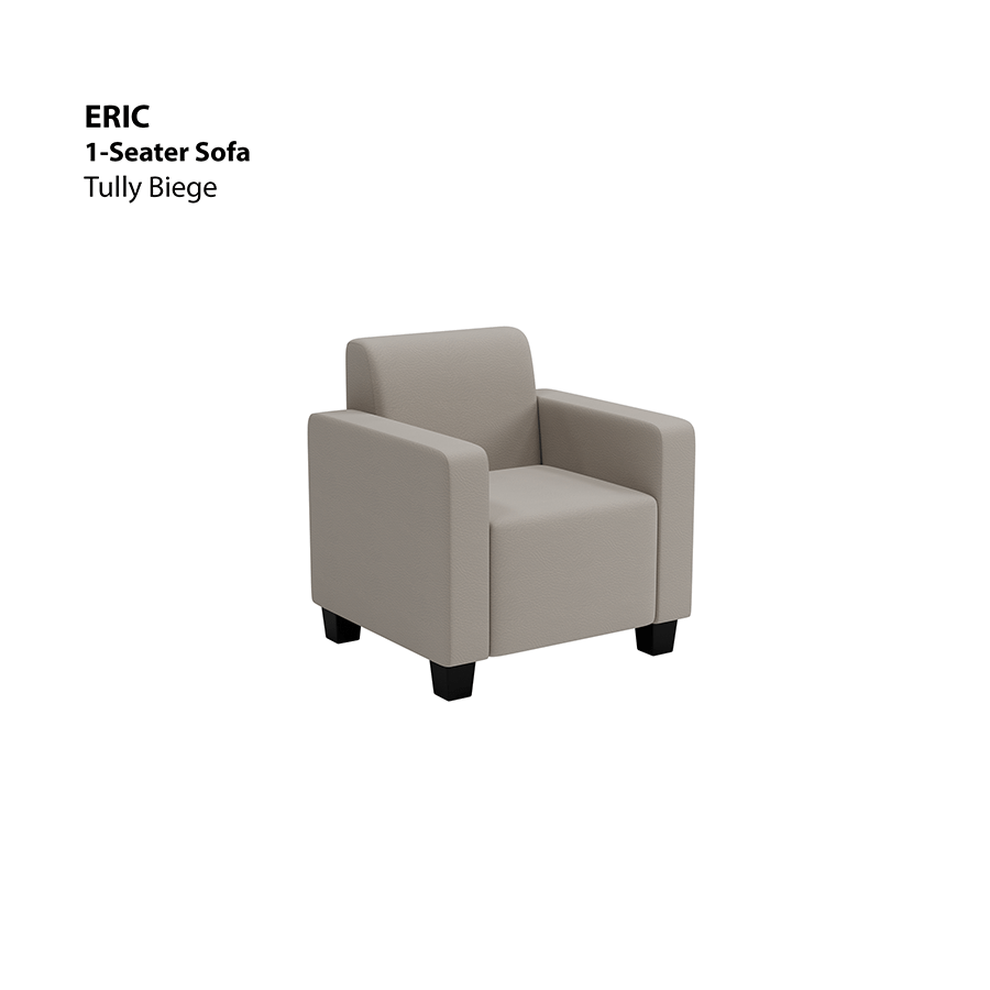 MORE ERIC OPTIONS Eric 1 Seater Sofa Eric 1 Seater Sofa Leatherette Tully Beige Mandaue Foam