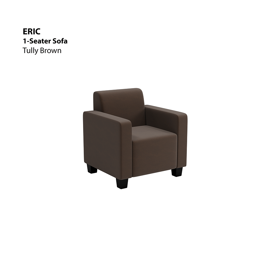 MORE ERIC OPTIONS Eric 1 Seater Sofa Eric 1 Seater Sofa Leatherette Tully Brown Mandaue Foam